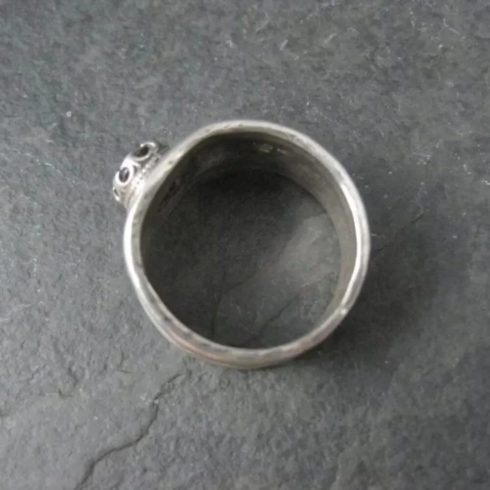Gothic Sterling Garnet Ring Size 9 One of a Kind